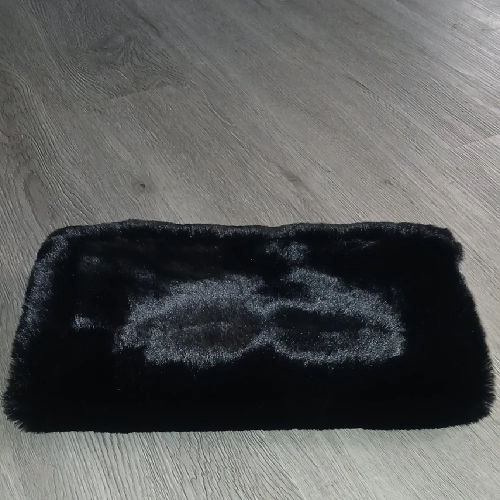 Elegant Black Faux Fur hand muff hand warmer 14